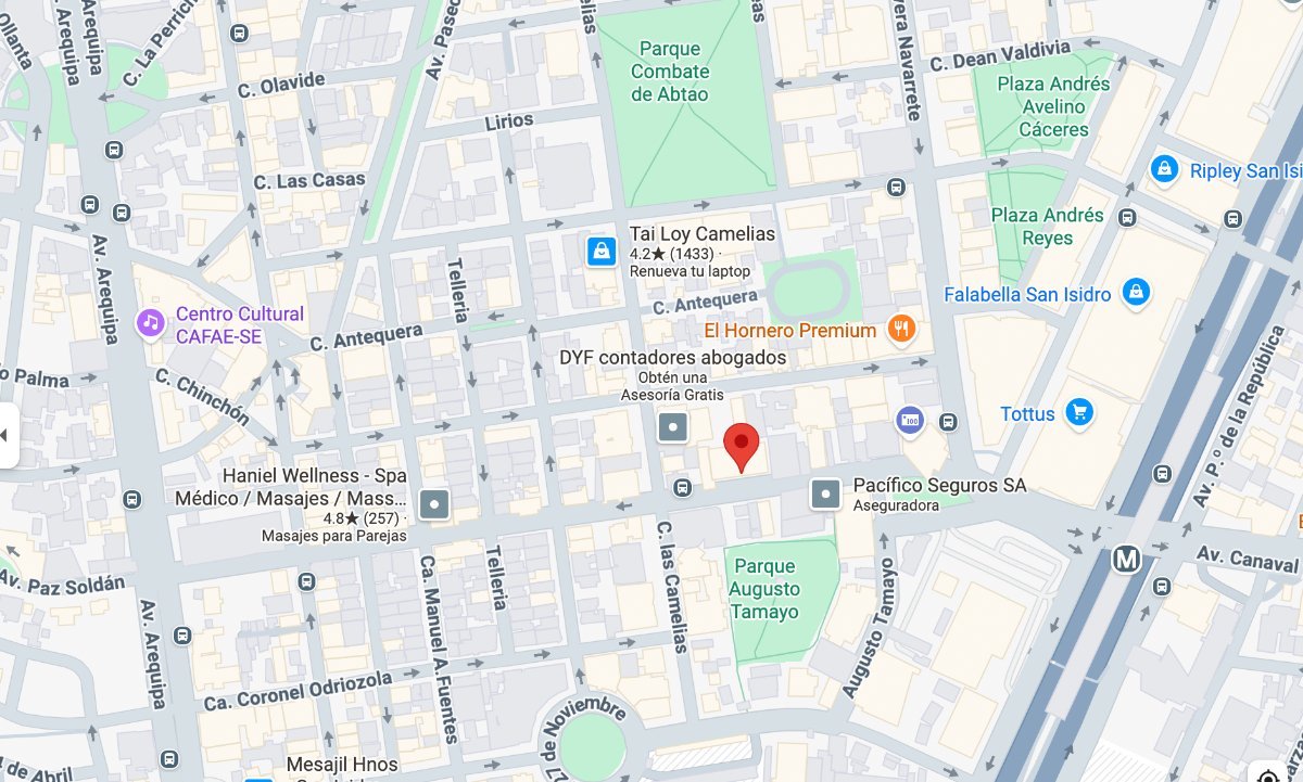 Ubicación en el mapa — Av. Juan de Arona 755, San Isidro